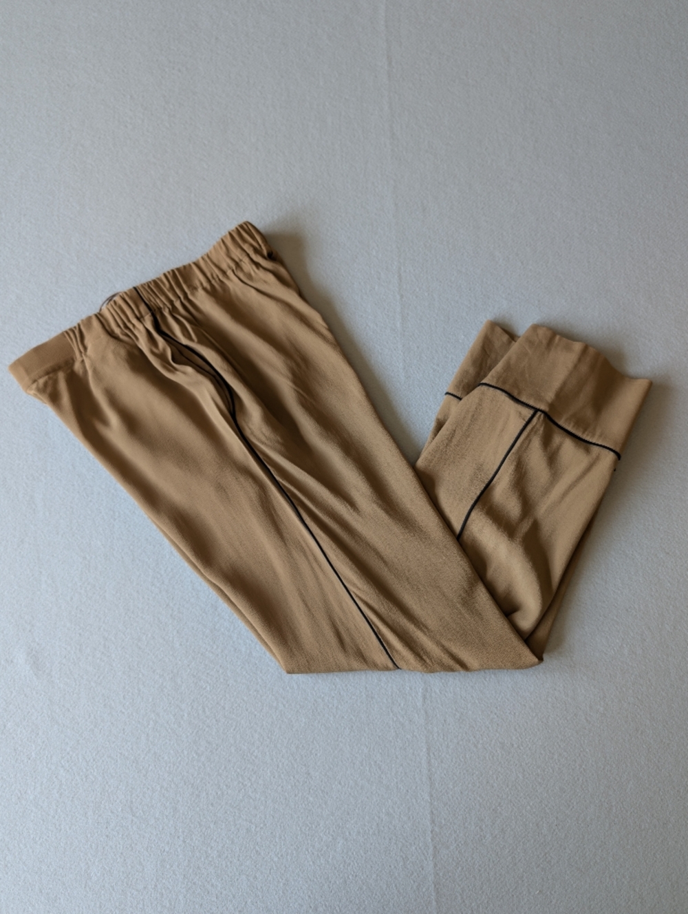 Iceberg Gilmar Silk Blend Made In Italy Wide Leg Crop Trousers Neutral Contrast - Picture 12 of 12